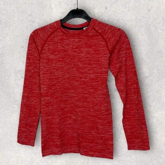 NEW Nordstrom Zella‎ Seamless TShirt Red Couture Melange Boys Size Medium Tee M - Picture 2 of 13